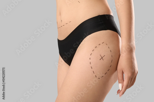 Young woman in underwear wi...