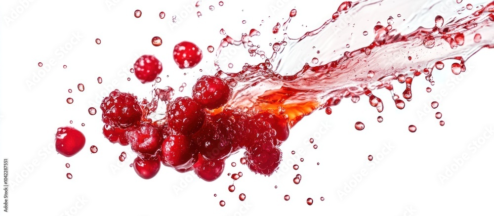 Red raspberries and a splash of water. Red raspberries and a splash of water.