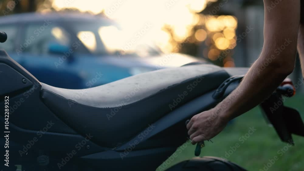 motorcycle seat upholstery restoration, fabric replacement