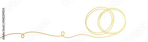 Wedding rings line art vector illustration