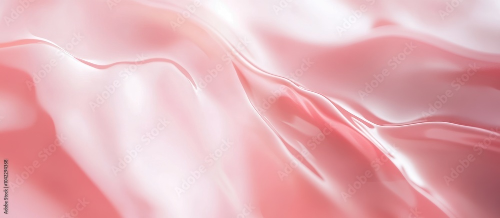 Obraz premium Abstract pink and white background with soft, flowing waves and a glossy finish.