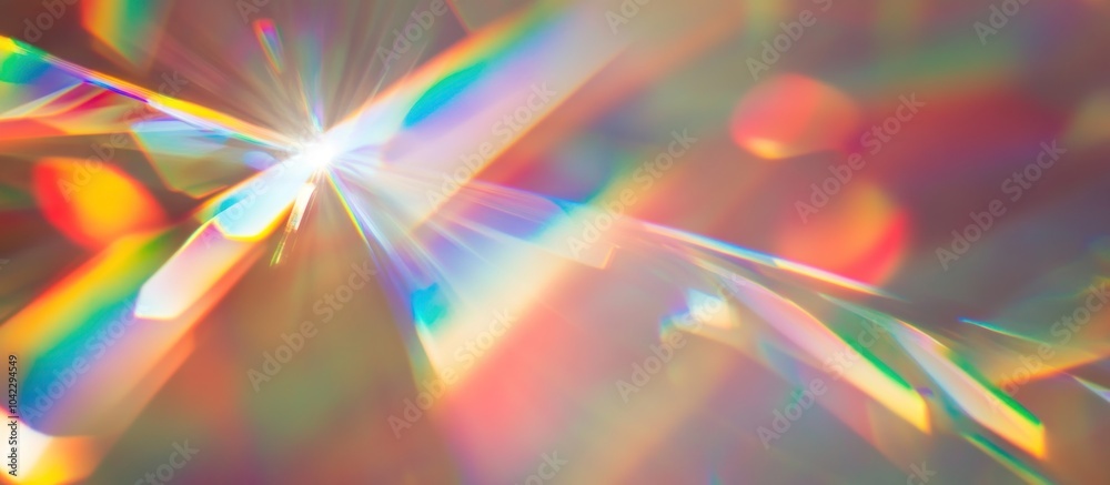 Abstract rainbow light refraction with a glowing center. Abstract rainbow light refraction with a glowing center.