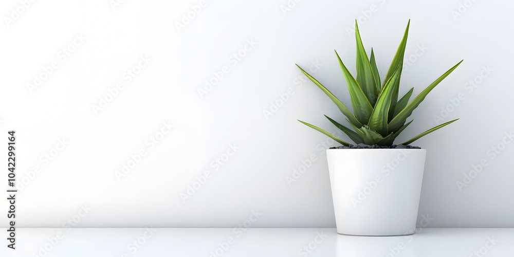 A vibrant green plant in a minimalist white pot enhancing modern interior spaces with natural elements and fresh aesthetics A vibrant green plant in a minimalist white pot enhancing modern interior spaces with natural elements and fresh aesthetics