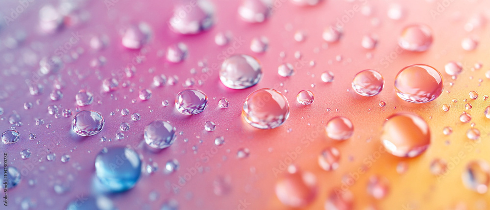 Abstract colorful water drops on light background, 3d render, Background wallpaper design Abstract colorful water drops on light background, 3d render, Background wallpaper design