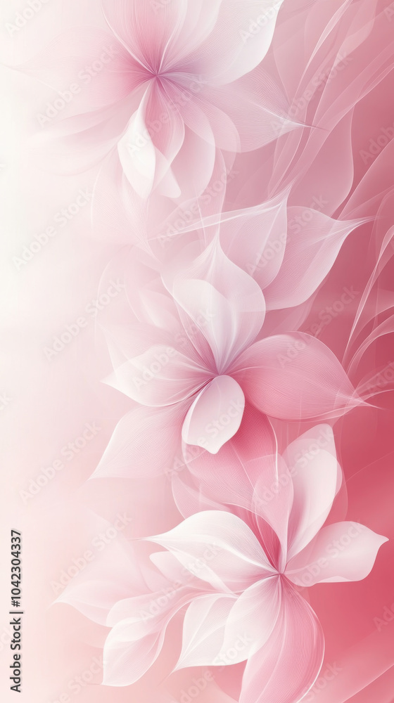 Elegant abstract floral patterns in soft pink tones for decorative design Elegant abstract floral patterns in soft pink tones for decorative design