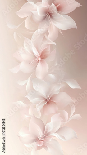 Abstract delicate floral patterns in light pink for elegant design and decor