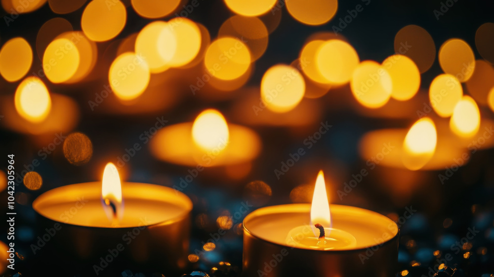 Flickering christmas candles - warm, abstract holiday background for cards and posters Flickering christmas candles - warm, abstract holiday background for cards and posters