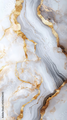 Elegant white and light grey vertical marble texture with gold veins for interior design and decoration