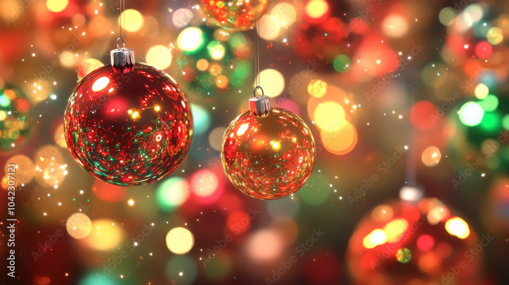 Festive holiday glow: vibrant christmas ornaments with sparkling lights for seasonal decor Festive holiday glow: vibrant christmas ornaments with sparkling lights for seasonal decor