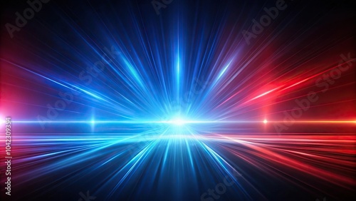 Dark abstract background with glowing blue and red energy leading lines
