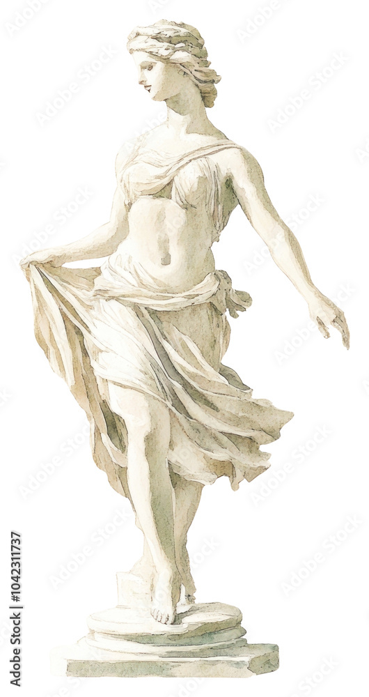 Obraz premium PNG An ancient greek Siren art sculpture figurine.