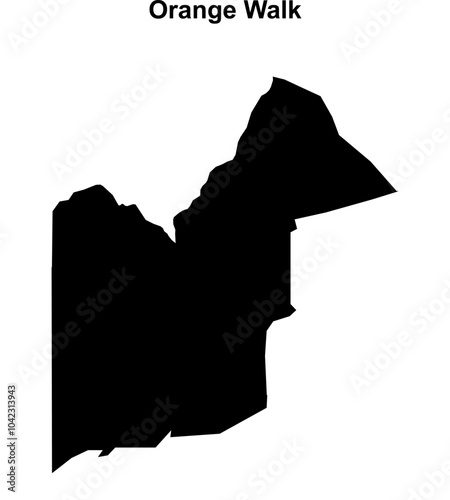 Orange Walk district blank outline map