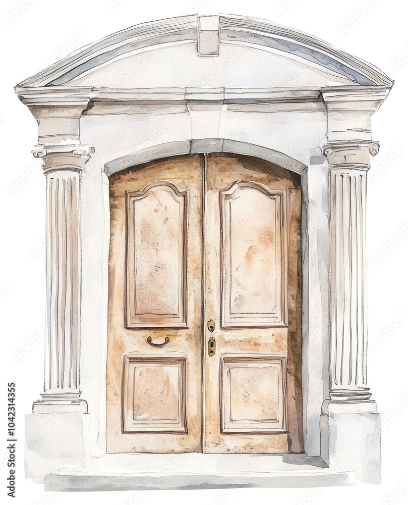 Obraz premium PNG An ancient door art architecture building.
