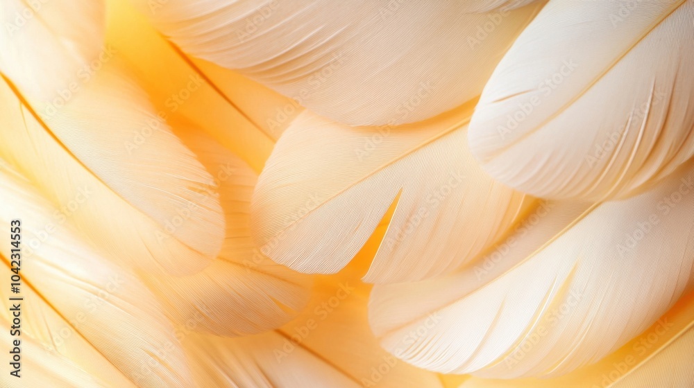 Obraz premium Feathers closeup calm spiritual background symbol of hope connection for peaceful faith design creative banner