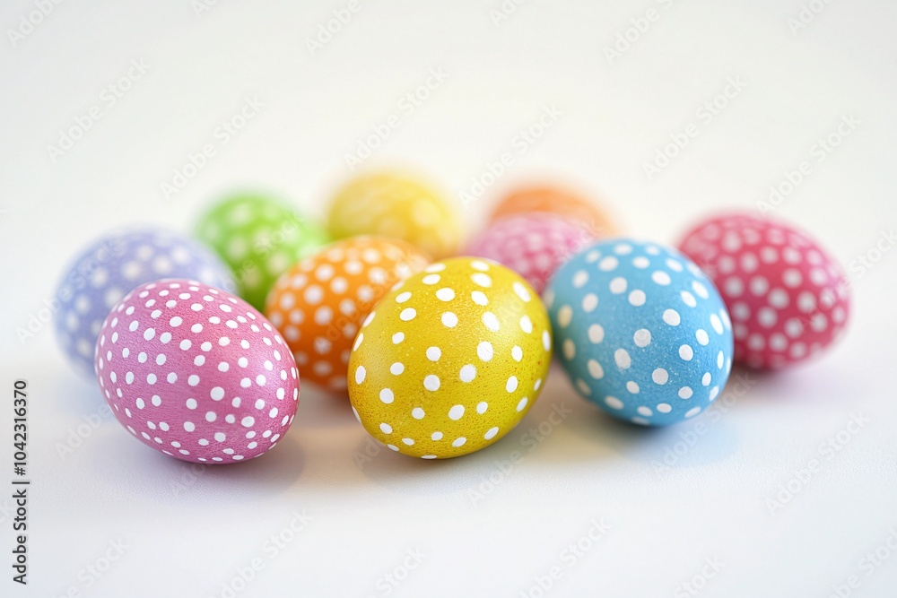 Colorful Easter eggs on a white background, no people 2 Colorful Easter eggs on a white background, no people 2