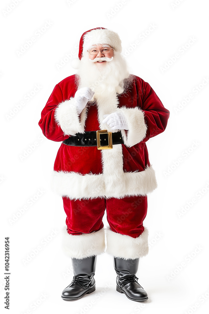 Smiling Santa Claus Standing on White Background Smiling Santa Claus Standing on White Background