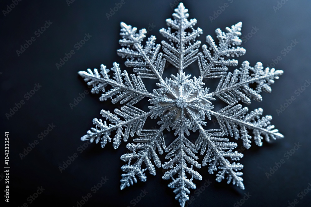 Decorative ice flowers pattern on black matte background Decorative ice flowers pattern on black matte background