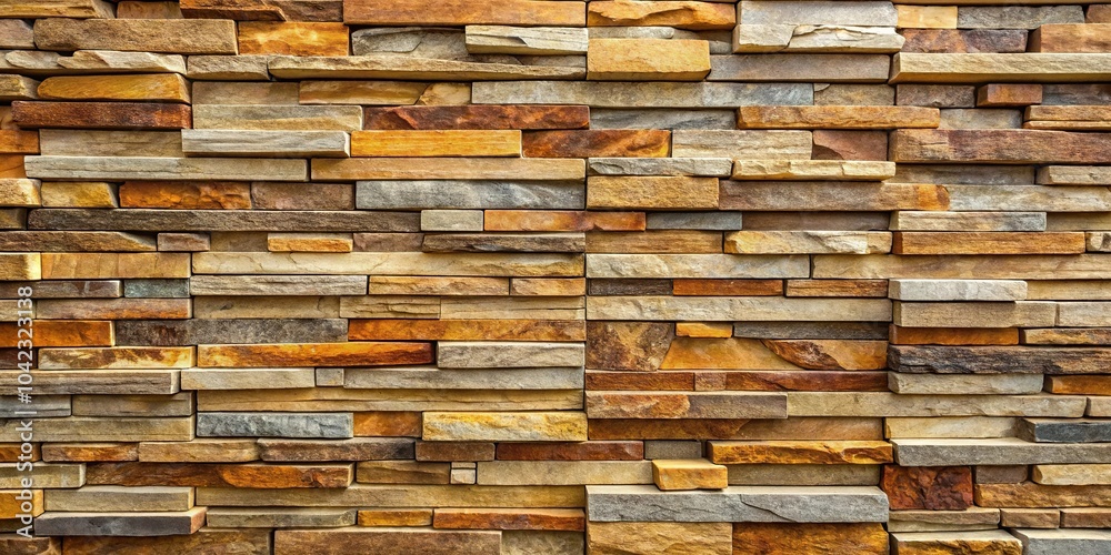 Decorative slate stone wall surface background with natural colors in forced perspective Decorative slate stone wall surface background with natural colors in forced perspective