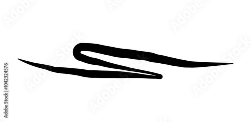 Hand drawn simple arrow drawn with wax crayon, chalk or charcoal. Uneven dry texture for underlining highlighting. Pencil drawn lines, strikethrough, grungy vector isolated on white.