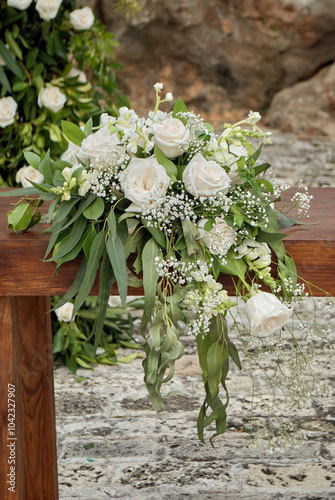 bouquet of white roses