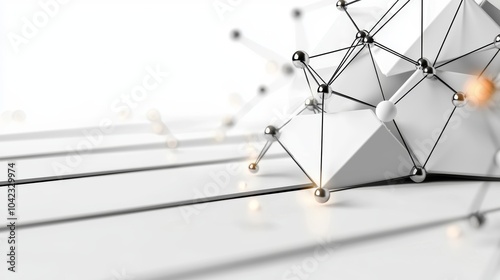 A modern illustration of an abstract technology background with a Plexus mesh backdrop.