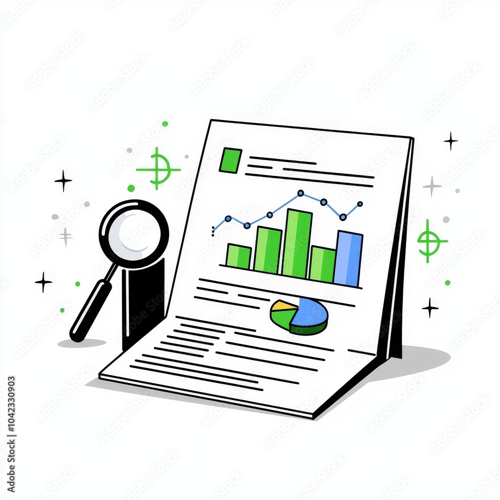 Obraz premium Modern illustration of a result report with a white isolated background. Business concept of verification control.