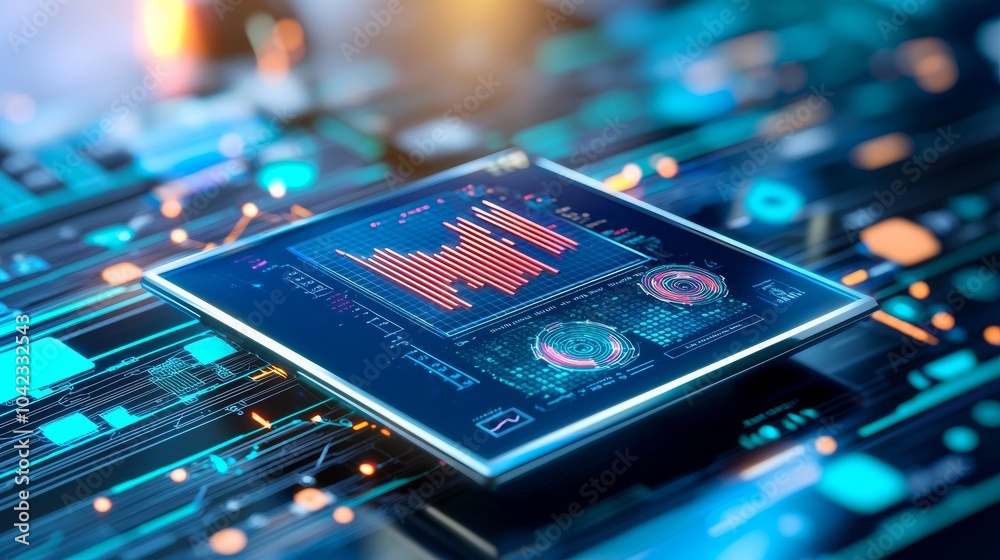 Creating brand loyalty with a high-tech digital background and colorful analytics dashboard Creating brand loyalty with a high-tech digital background and colorful analytics dashboard