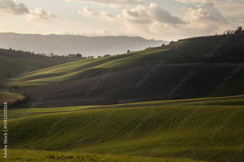 sunset over the hills, tuscany sunset over the hills, tuscany