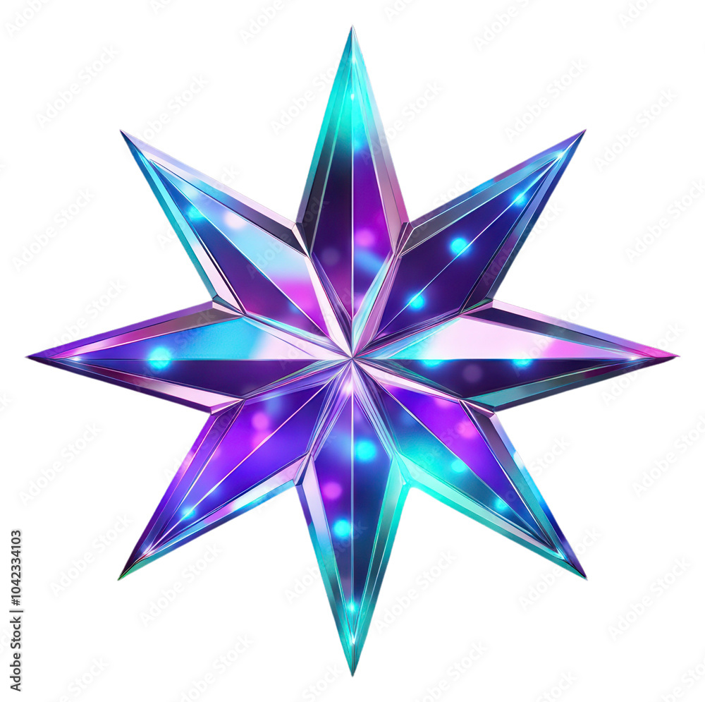 Fototapeta premium PNG Neon star light pattern purple.