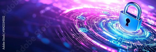Internet cyberspace law rules rights regulation security lock protection against copyright misuse conduct, social media private data privacy usage, blue banner background icon