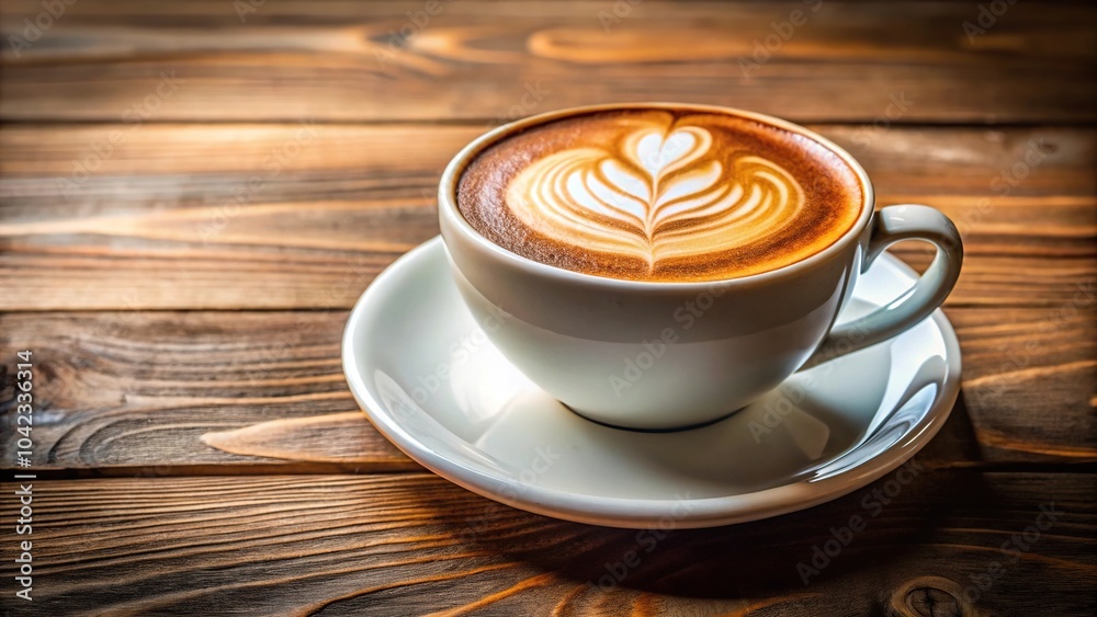 Delicious cappuccino served in a stylish cup on a textured table Delicious cappuccino served in a stylish cup on a textured table