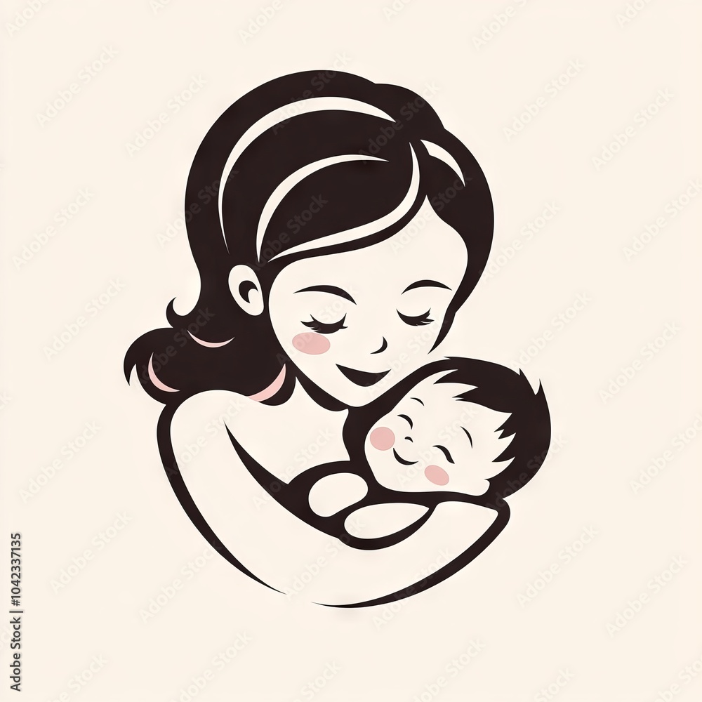 A mother lovingly holds her baby close. A mother lovingly holds her baby close.