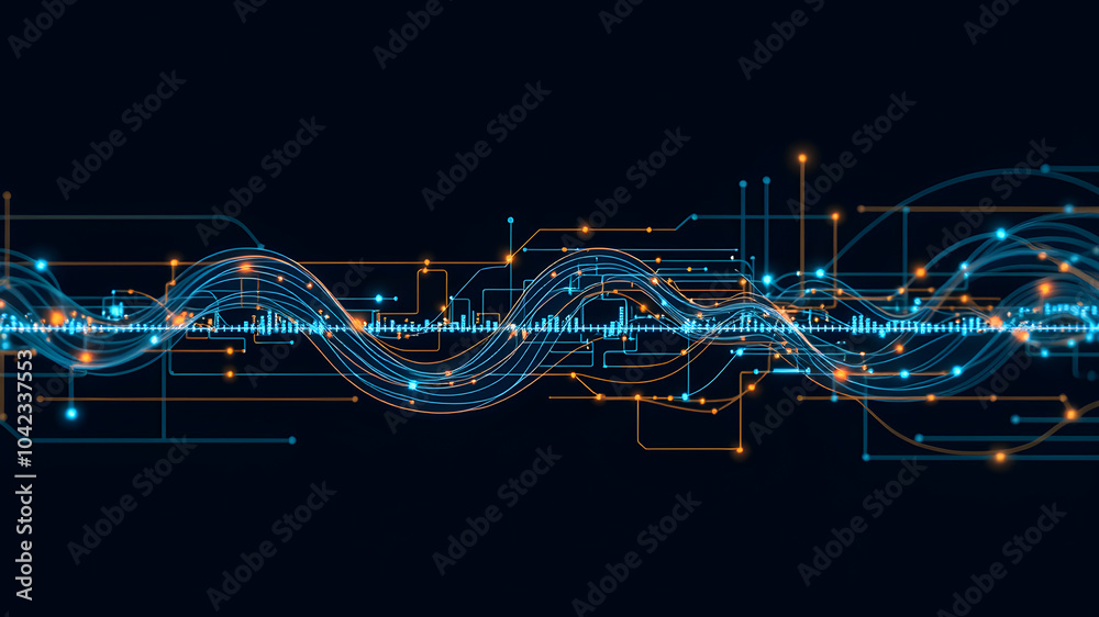 Obraz premium Visual data complexity. Complex data threads colorful graphic visualization. Abstract data graph. data science. AI generated image, ai