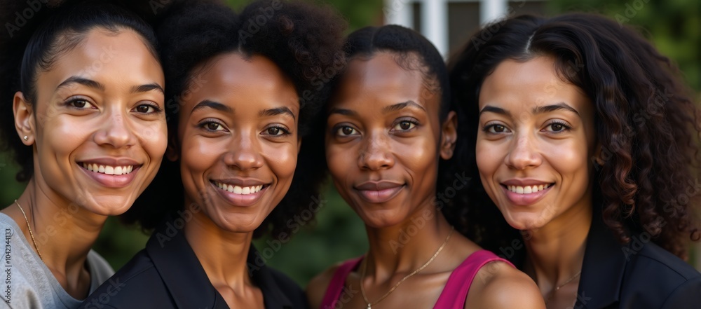 A group of African American individuals gathered together A group of African American individuals gathered together