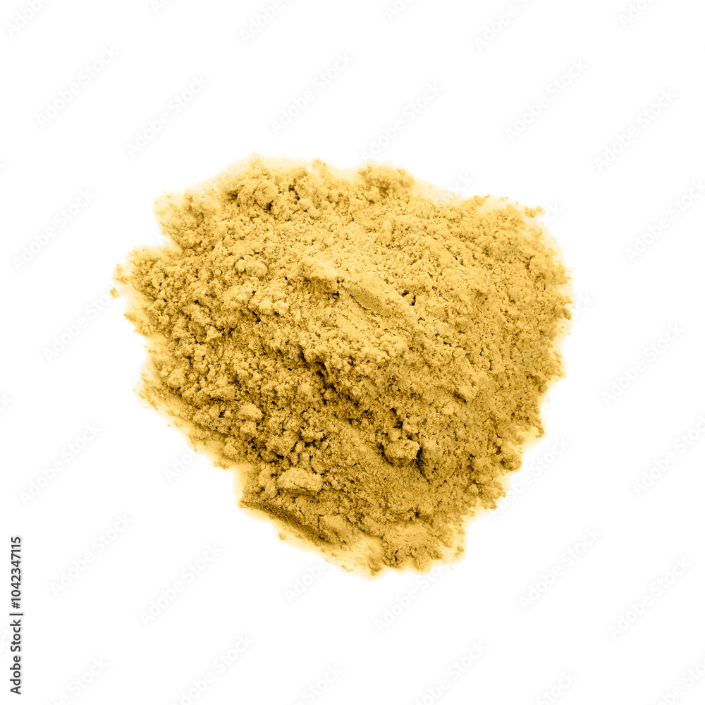 Pile of hemp protein powder on white background Pile of hemp protein powder on white background