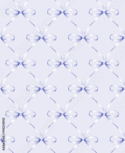Watercolor bow seamless pat...
