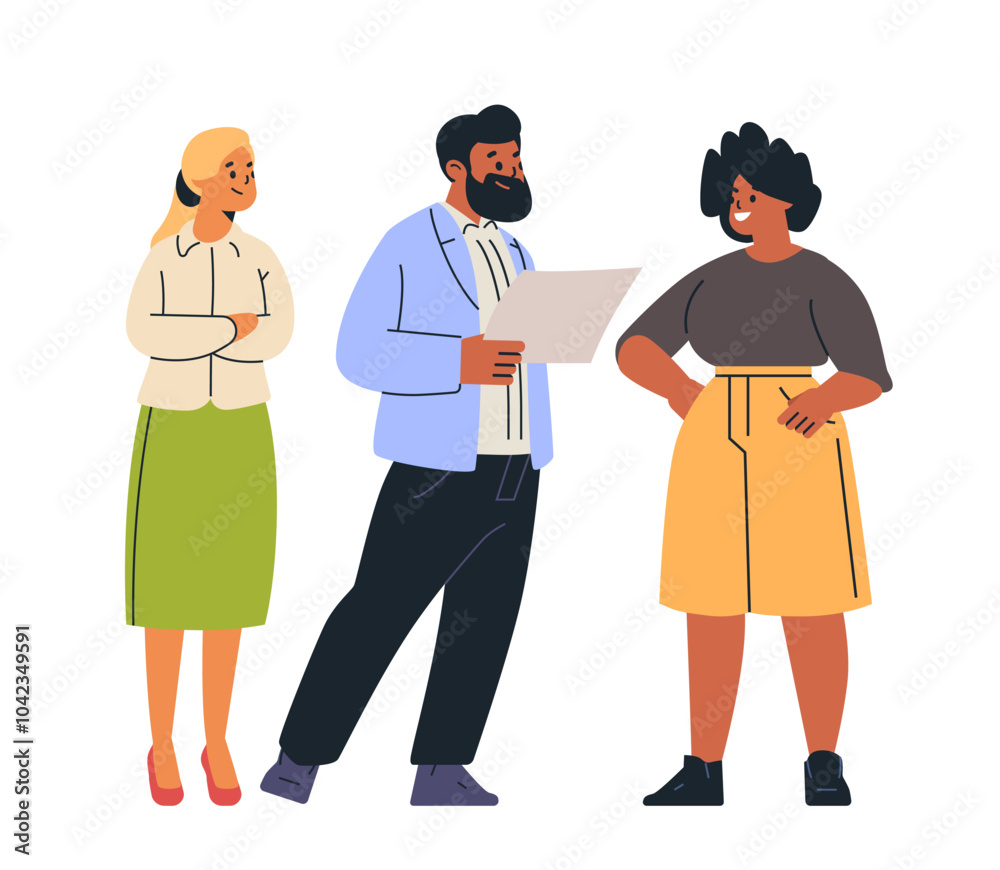 Business team discussion diverse colleagues reviewing document collaboration teamwork professional attire Business team discussion diverse colleagues reviewing document collaboration teamwork professional attire