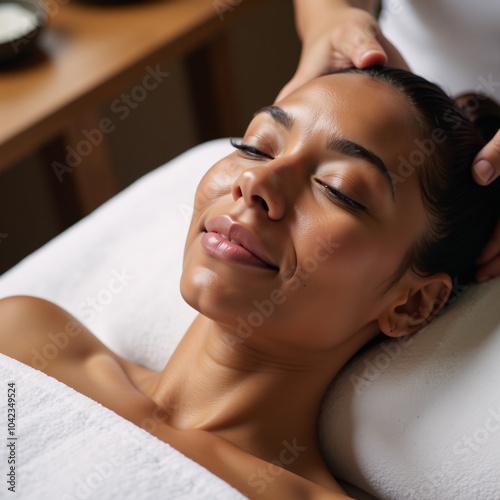 An African-American woman receives a relaxing salt scrub massage at a wellness spa