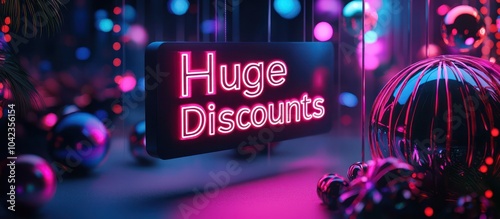 Dynamic Black Friday promotional banner with neon 
