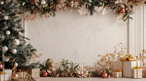 christmas wallpaper border 3d render