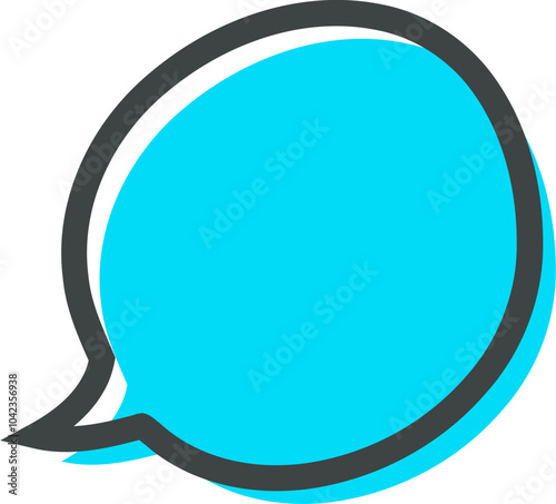 Blue Comic Speech Bubble Vector photo