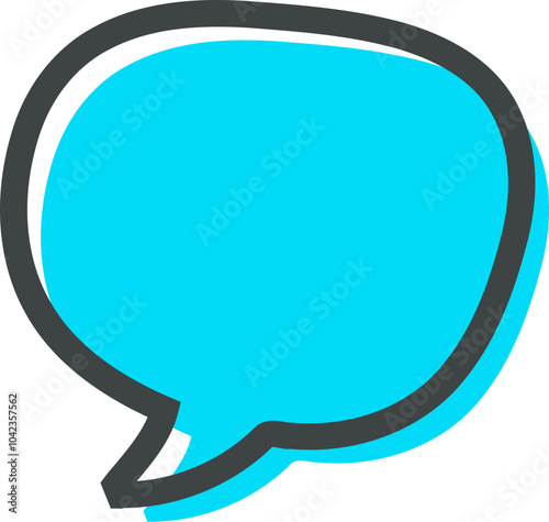 Blue Comic Speech Bubble Vector photo