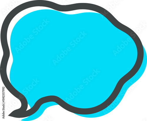 Blue Comic Speech Bubble Vector photo