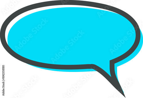 Blue Comic Speech Bubble Vector photo