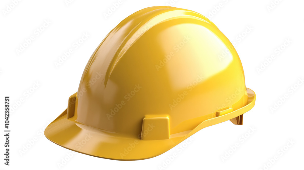 Fototapeta premium Yellow hard hat isolated on white background for construction safety equipment