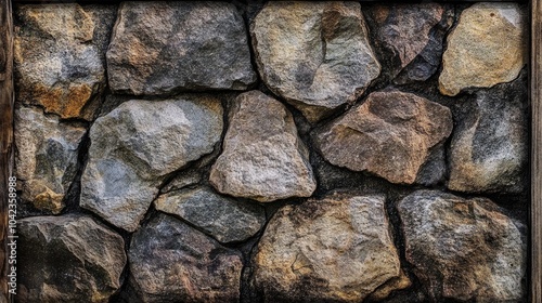 A rugged stone photo border with earthy textures and natural finishes