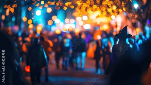 Wallpaper Mural Crowd of people at night at Halloween festival. Blurred background Torontodigital.ca