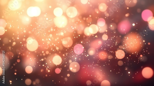 A soft bokeh effect with glowing orbs in warm colors