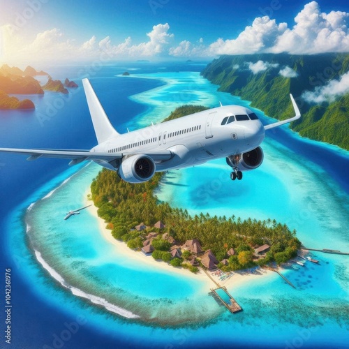 Wallpaper Mural airplane isolated on white background Torontodigital.ca