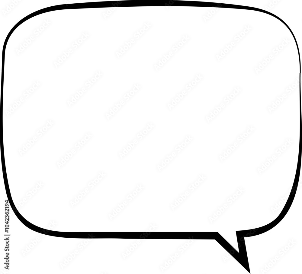 Minimalist Black and White Speech Bubble